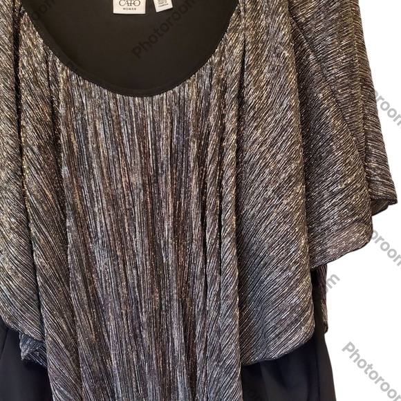🎁Gorgeous Cato Black and Silver Women's Top Size 18/20W - Picture 4 of 9